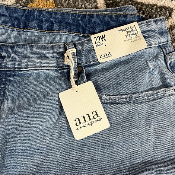 NWT Women’s a.n.a Highest Rise Vintage Straight Jeans 22W Plus Size - Picture 2 of 10